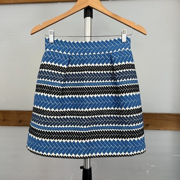Anthro Nomad Norman Carper Textural Herringbone Stripe Mini Skirt POCKETS! Sz‎ S - Picture 2 of 14